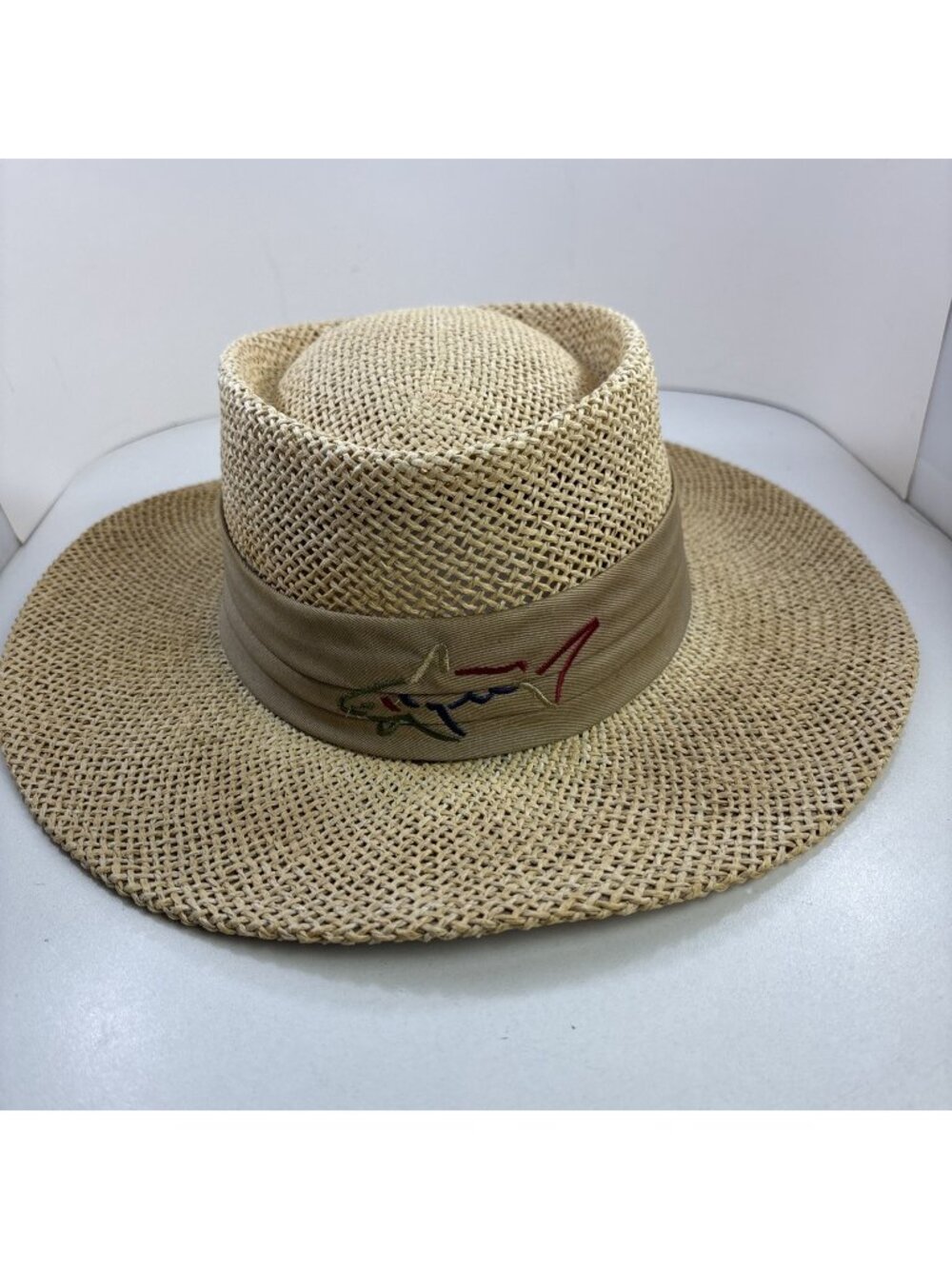 Greg Norman Straw Panama Hat OSFA wide Brim Sport Hat